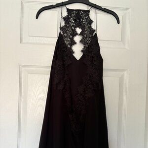 CAMI NYC Mini Black Lace Trimmed Dress, Size Small
